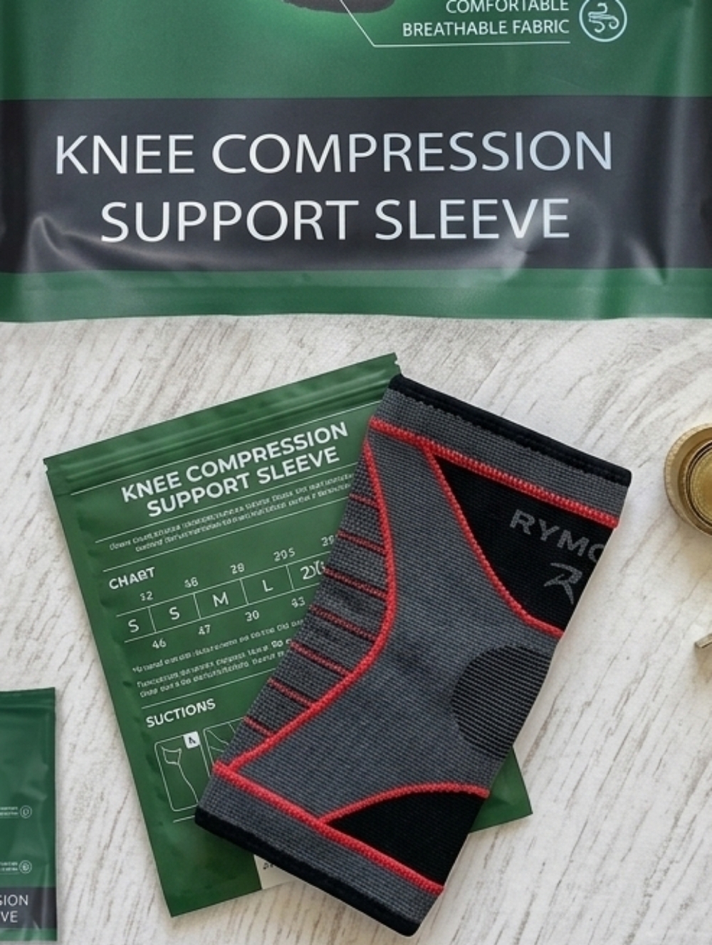 Black Knee Compression Support Sleeve